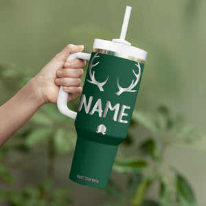 Personalized Hunting Tumbler With Handle Custom Name Reindeer Season Christmas TB09 Print Your Wear