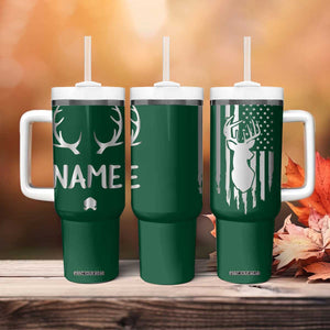 Personalized Hunting Tumbler With Handle Custom Name Reindeer Season Christmas TB09 Print Your Wear