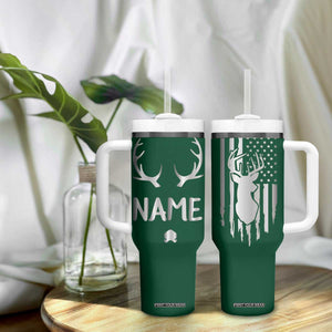 Personalized Hunting Tumbler With Handle Custom Name Reindeer Season Christmas TB09 Print Your Wear