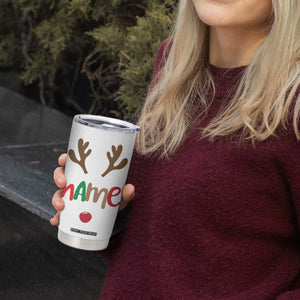 Personalized Christmas Tumbler Cup Custom Name Ho Ho Ho Santa Reindeer Elf TB09 Print Your Wear