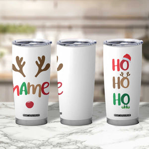 Personalized Christmas Tumbler Cup Custom Name Ho Ho Ho Santa Reindeer Elf TB09 Print Your Wear