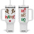 Personalized Christmas Tumbler With Handle Custom Name Ho Ho Ho Santa Reindeer Elf TB09 One Size: 40 oz White Print Your Wear