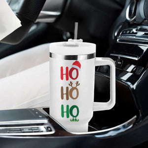 Personalized Christmas Tumbler With Handle Custom Name Ho Ho Ho Santa Reindeer Elf TB09 Print Your Wear