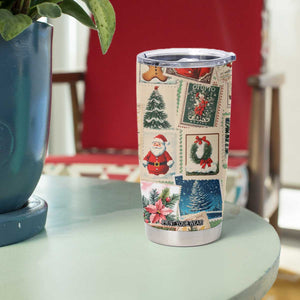 Personalized Christmas Tumbler Cup Custom Name Vingtage Xmas Stamp TB09 Print Your Wear