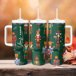 Personalized Christmas Nutcracker Tumbler With Handle Custom Name Funny Nutcracker Dog TB09 Print Your Wear