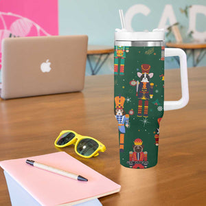 Personalized Christmas Nutcracker Tumbler With Handle Custom Name Funny Nutcracker Dog TB09 Print Your Wear