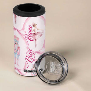 Personalized Christmas Nutcracker Ballerina 4 in 1 Can Cooler Tumbler Custom Name Coquette Ballet Nutcracker TB09 Print Your Wear