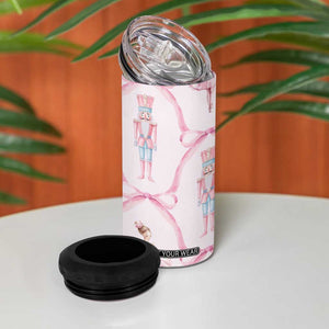 Personalized Christmas Nutcracker Ballerina 4 in 1 Can Cooler Tumbler Custom Name Coquette Ballet Nutcracker TB09 Print Your Wear