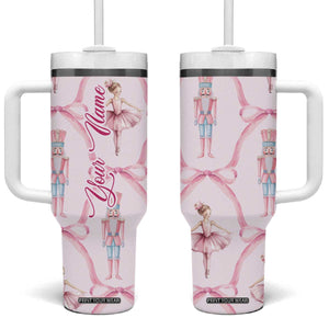 Personalized Christmas Nutcracker Ballerina Tumbler With Handle Custom Name Coquette Ballet Nutcracker TB09 One Size: 40 oz Pink Print Your Wear