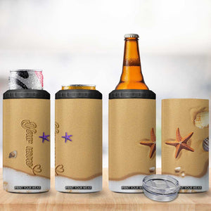 Personalized Beach 4 in 1 Can Cooler Tumbler Custom Name Beach Trip Vacation TB09 Print Your Wear