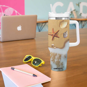 Personalized Beach Tumbler With Handle Custom Name Beach Trip Vacation TB09 Print Your Wear