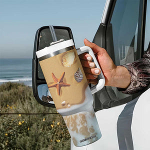 Personalized Beach Tumbler With Handle Custom Name Beach Trip Vacation TB09 Print Your Wear