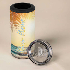 Personalized Beach 4 in 1 Can Cooler Tumbler Custom Name Life Is Better At Beach Trip Vacation TB09 Print Your Wear