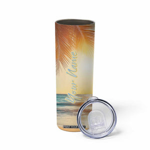 Personalized Beach Skinny Tumbler Custom Name Life Is Better At Beach Trip Vacation TB09 Print Your Wear