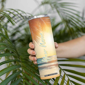 Personalized Beach Skinny Tumbler Custom Name Life Is Better At Beach Trip Vacation TB09 Print Your Wear