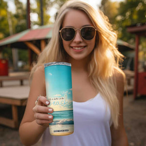 Personalized Beach Skinny Tumbler Custom Name Life Is Better At Beach Trip Vacation TB09 Print Your Wear