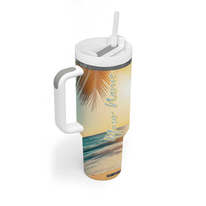 Personalized Beach Tumbler With Handle Custom Name Life Is Better At Beach Trip Vacation TB09 Print Your Wear