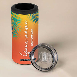 Personalized Beach Trip Vacation 4 in 1 Can Cooler Tumbler Custom Name Best Team Ever Teambuilding TB09 Print Your Wear