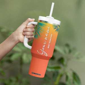 Personalized Beach Trip Vacation Tumbler With Handle Custom Name Best Team Ever Teambuilding TB09 Print Your Wear