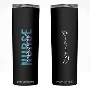 Personalized Registered Nurse Skinny Tumbler Custom Name Nursing Student Gifts RN TB09 Black Print Your Wear