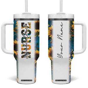 Personalized Pediatric Nurse Tumbler With Handle Custom Name Nurse Gifts Sunflower TB09 One Size: 40 oz Sunflower Print Your Wear