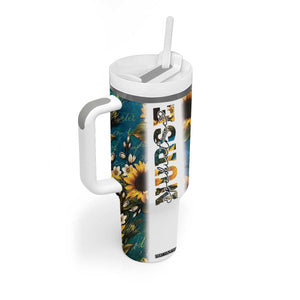 Personalized Pediatric Nurse Tumbler With Handle Custom Name Nurse Gifts Sunflower TB09 Print Your Wear