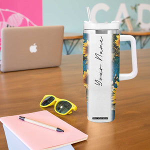 Personalized Pediatric Nurse Tumbler With Handle Custom Name Nurse Gifts Sunflower TB09 Print Your Wear