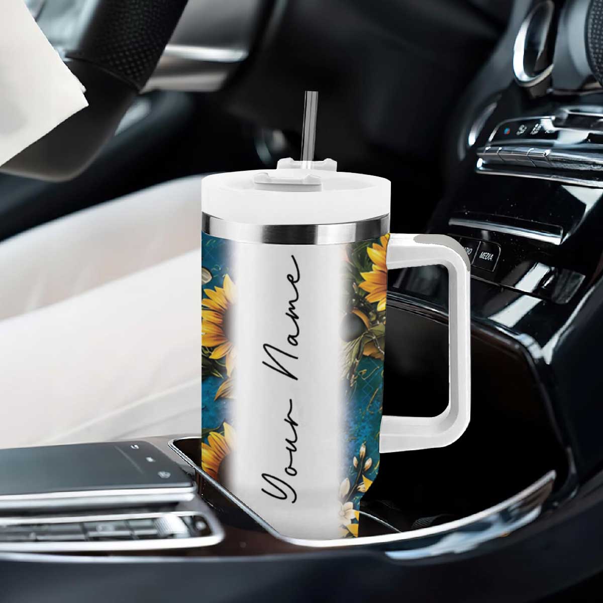 Personalized Pediatric Nurse Tumbler With Handle Custom Name Nurse Gifts Sunflower TB09 Print Your Wear