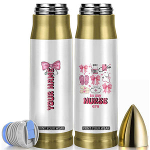 Personalized Nurse Gifts Bullet Tumbler Custom Name In My Nurse Era Coquette TB09 White Print Your Wear