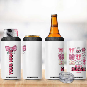 Personalized Nurse Gifts 4 in 1 Can Cooler Tumbler Custom Name In My Nurse Era Coquette TB09 Print Your Wear