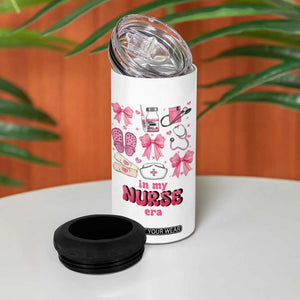 Personalized Nurse Gifts 4 in 1 Can Cooler Tumbler Custom Name In My Nurse Era Coquette TB09 Print Your Wear