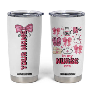 Personalized Nurse Gifts Tumbler Cup Custom Name In My Nurse Era Coquette TB09 White Print Your Wear