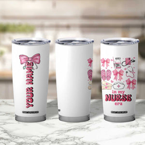 Personalized Nurse Gifts Tumbler Cup Custom Name In My Nurse Era Coquette TB09 Print Your Wear