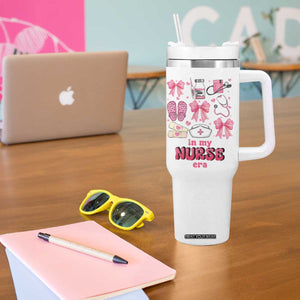 Personalized Nurse Gifts Tumbler With Handle Custom Name In My Nurse Era Coquette TB09 Print Your Wear