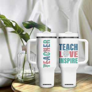 Personalized Teacher Tumbler With Handle Custom Name Teach Love Inspire TB09 Print Your Wear