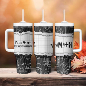 Personalized Math Teacher Tumbler With Handle Custom Name Best Math Teacher Ever TB09 Print Your Wear