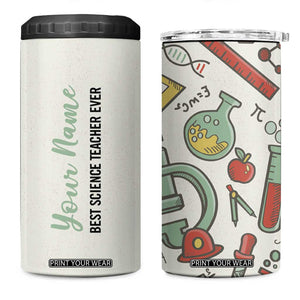 Personalized Science Teacher 4 in 1 Can Cooler Tumbler Custom Name Best Science Teacher Ever TB09 One Size: 16 oz Old Paper Print Your Wear