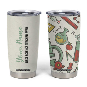 Personalized Science Teacher Tumbler Cup Custom Name Best Science Teacher Ever TB09 Old Paper Print Your Wear