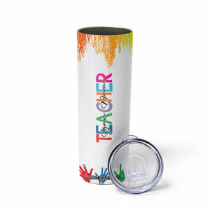 Personalized Teacher Skinny Tumbler Custom Name Rainbow Your Are The Best TB09 Print Your Wear