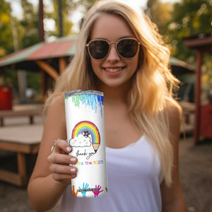 Personalized Teacher Skinny Tumbler Custom Name Rainbow Your Are The Best TB09 Print Your Wear