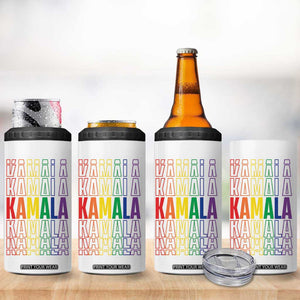 Harris Supporter 4 in 1 Can Cooler Tumbler Kamala LGBTQ Rights Rainbow TB09 Print Your Wear