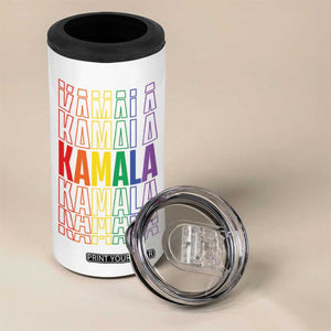 Harris Supporter 4 in 1 Can Cooler Tumbler Kamala LGBTQ Rights Rainbow TB09 Print Your Wear