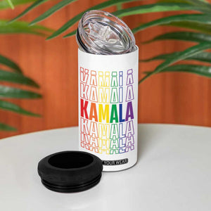 Harris Supporter 4 in 1 Can Cooler Tumbler Kamala LGBTQ Rights Rainbow TB09 Print Your Wear