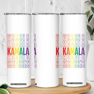 Harris Supporter Skinny Tumbler Kamala LGBTQ Rights Rainbow TB09 Print Your Wear