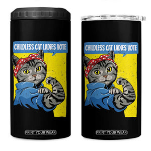 Childless Cat Ladies Vote 4 in 1 Can Cooler Tumbler Rosie The Riveter Kamala Supporter TB09 One Size: 16 oz Black Print Your Wear