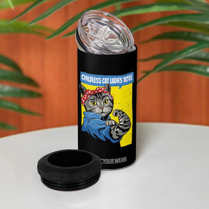 Childless Cat Ladies Vote 4 in 1 Can Cooler Tumbler Rosie The Riveter Kamala Supporter TB09 Print Your Wear