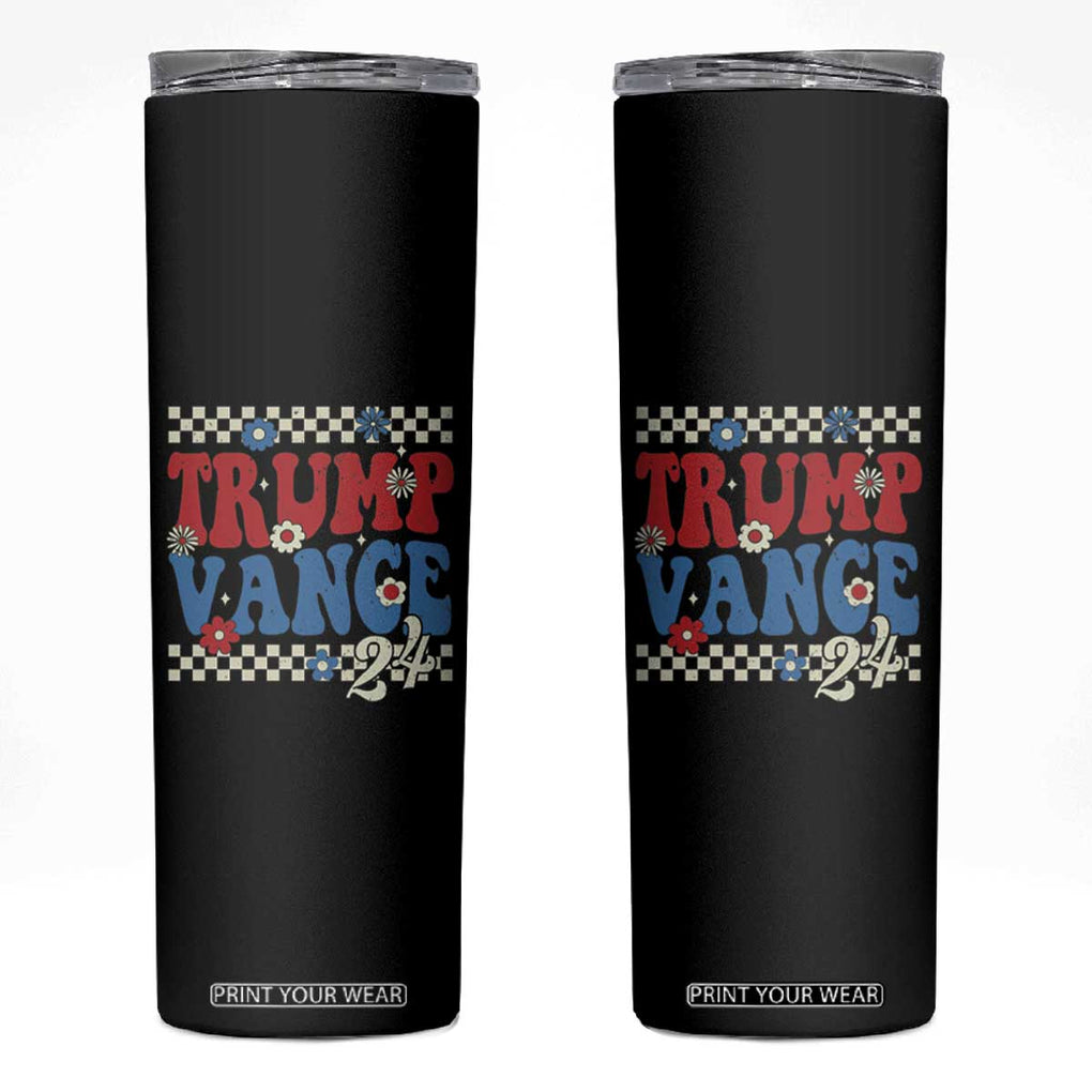 Trump Vance 2024 Skinny Tumbler Take America Back President Election Retro Groovy TB09 Black Print Your Wear