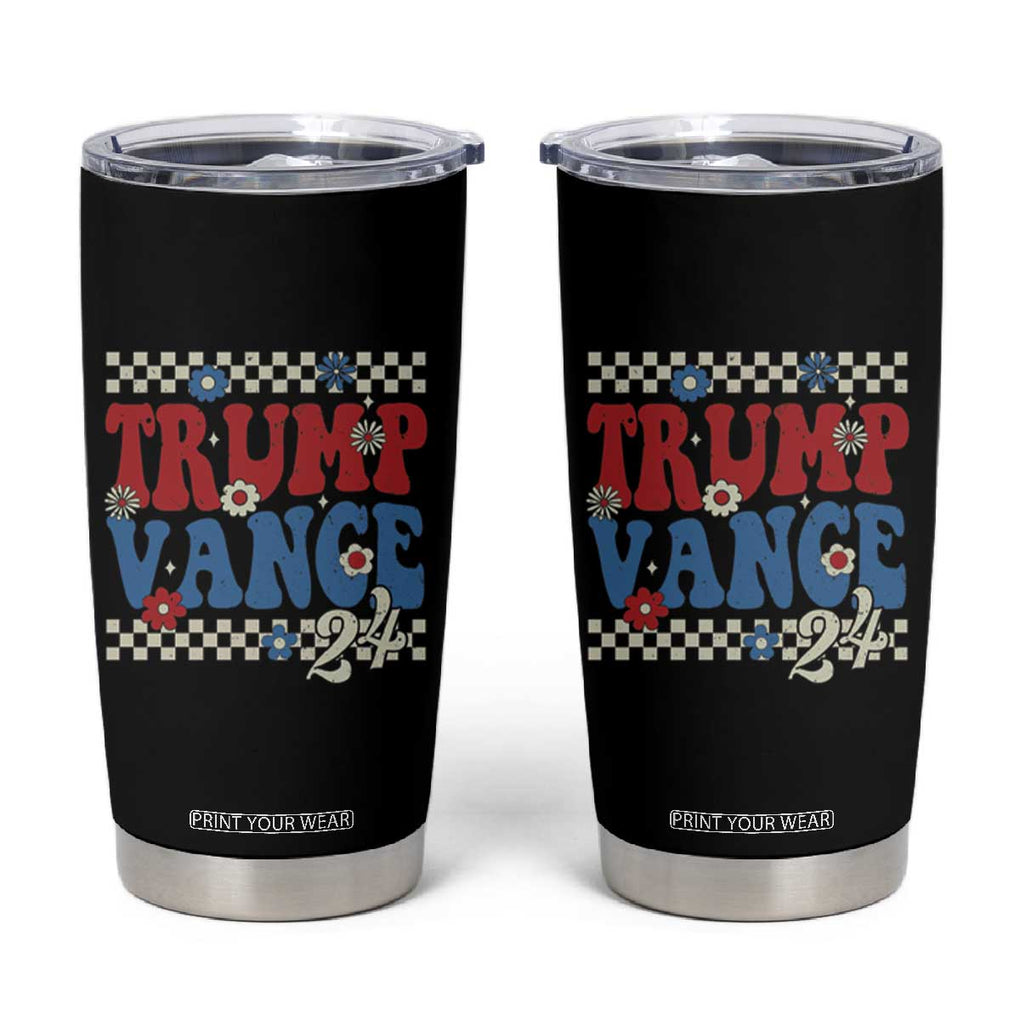 Trump Vance 2024 Tumbler Cup Take America Back President Election Retro Groovy TB09 Black Print Your Wear