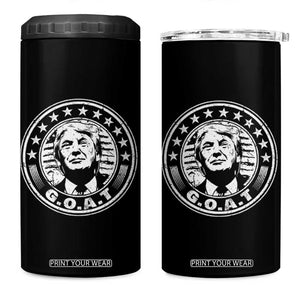 G.O.A.T Trump Supporter Election 2024 4 in 1 Can Cooler Tumbler TB09 One Size: 16 oz Black Print Your Wear