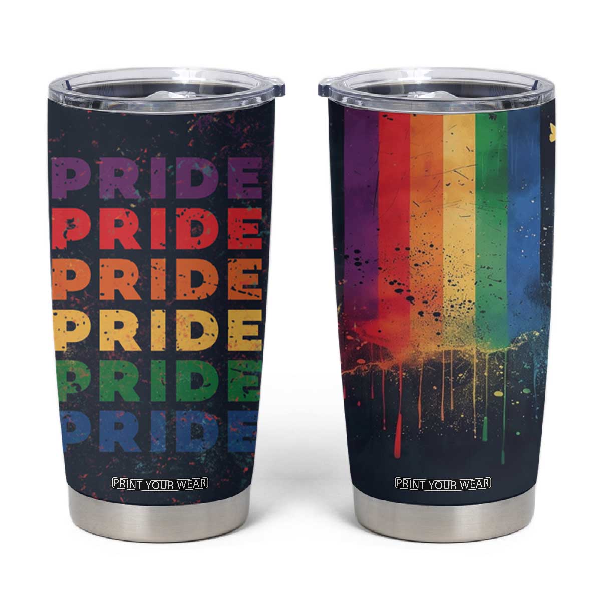 Rainbow LGBT Pride Tumbler Cup TB09 Navy Print Your Wear